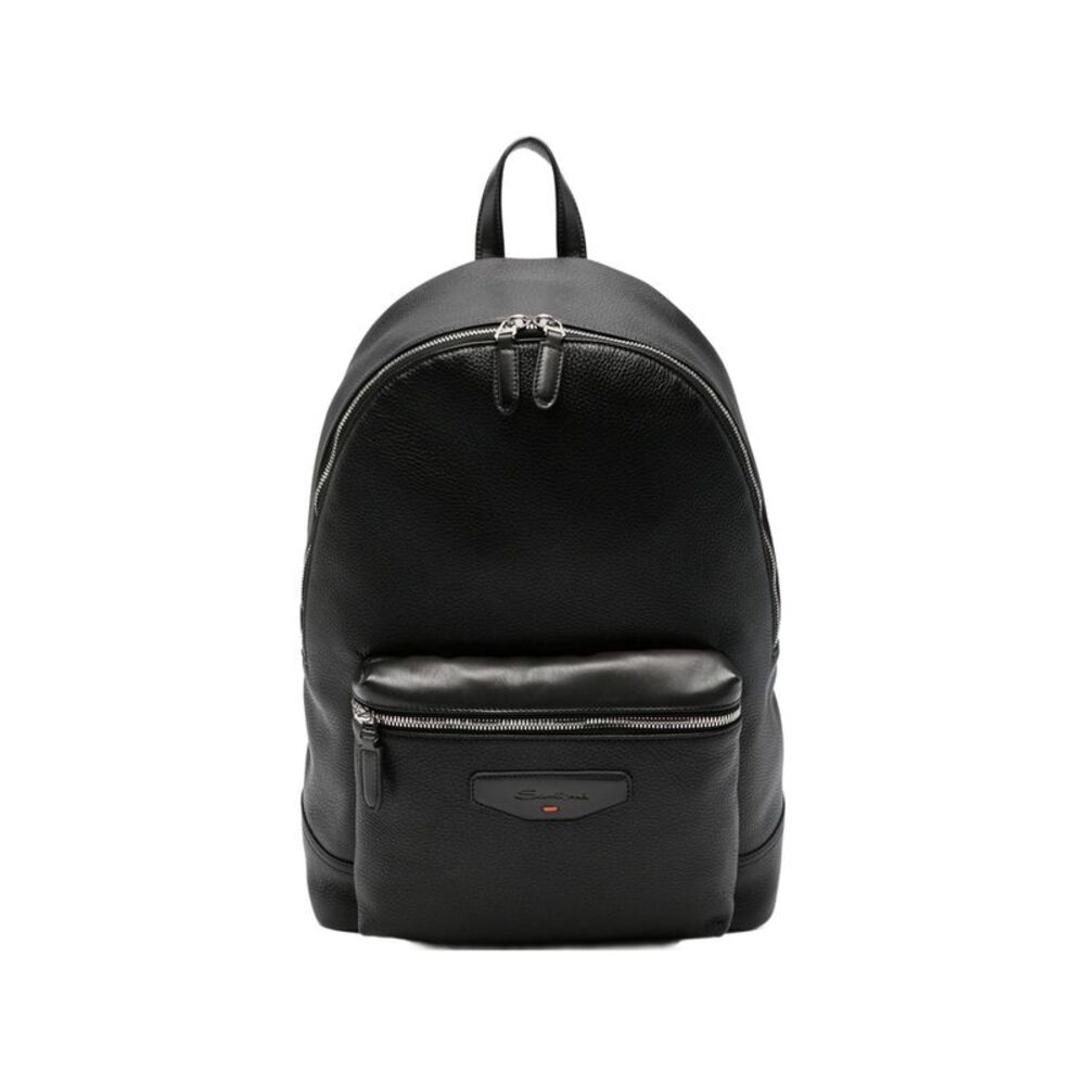 Santoni Black Backpacks Men
